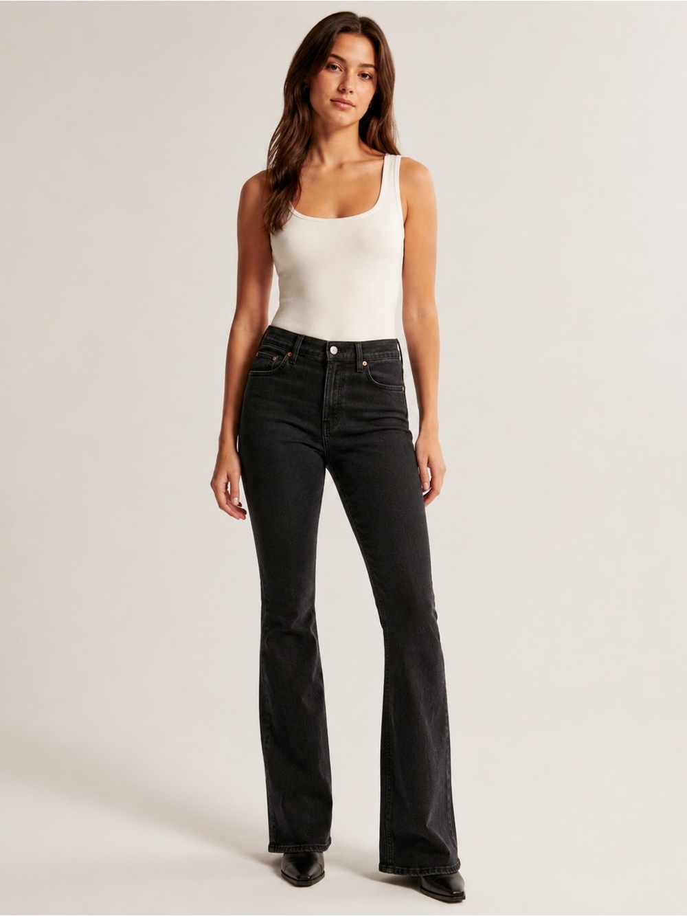 Abercrombie & Fitch The Bootcut Mid Rise Jeans Black Size 27 Long